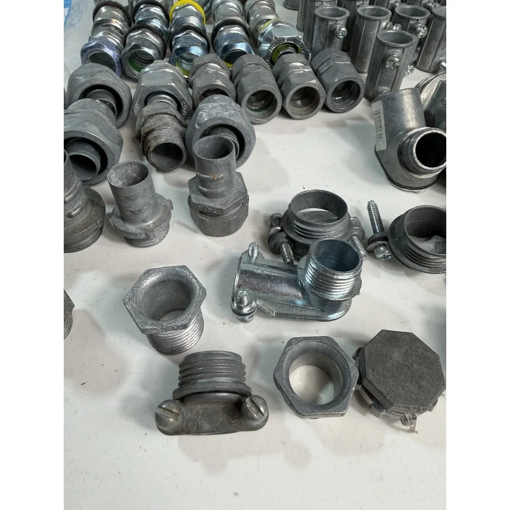 Electrical Conduit Fittings Lot: EMT Connectors, Couplings & Locknuts